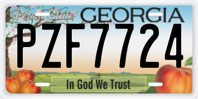GA license plate PZF7724