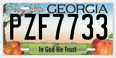 GA license plate PZF7733