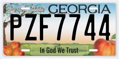 GA license plate PZF7744