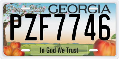 GA license plate PZF7746