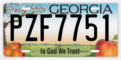 GA license plate PZF7751