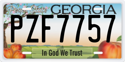 GA license plate PZF7757