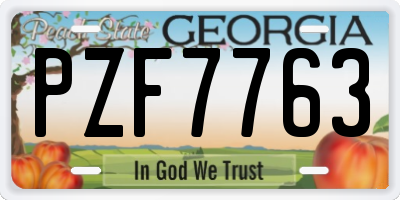 GA license plate PZF7763