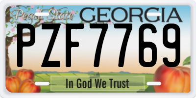 GA license plate PZF7769