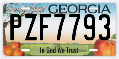 GA license plate PZF7793