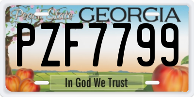 GA license plate PZF7799