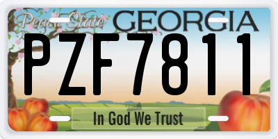 GA license plate PZF7811