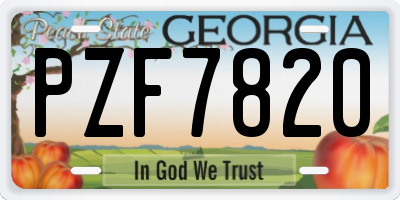 GA license plate PZF7820