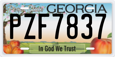 GA license plate PZF7837