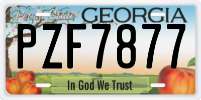 GA license plate PZF7877
