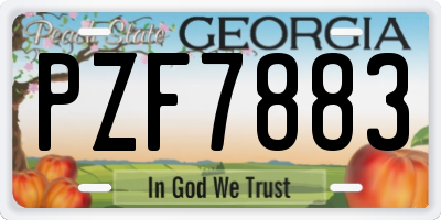 GA license plate PZF7883