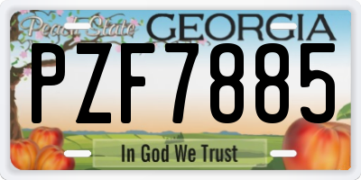GA license plate PZF7885