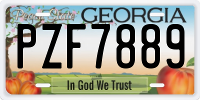 GA license plate PZF7889
