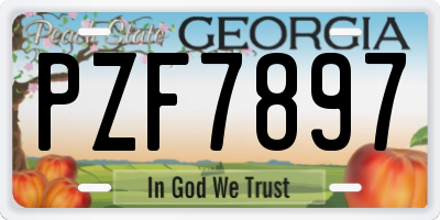 GA license plate PZF7897
