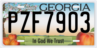GA license plate PZF7903