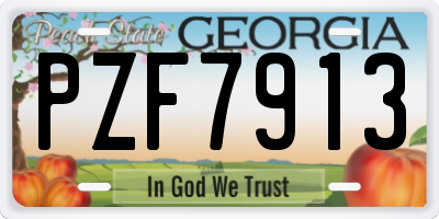 GA license plate PZF7913