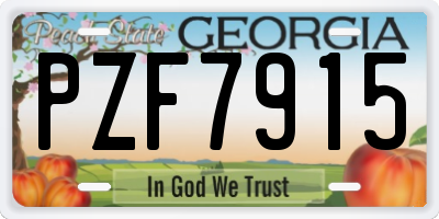 GA license plate PZF7915