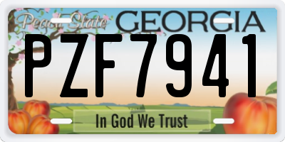 GA license plate PZF7941