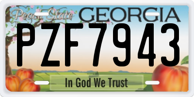 GA license plate PZF7943