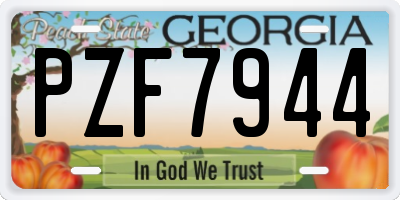 GA license plate PZF7944
