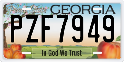 GA license plate PZF7949