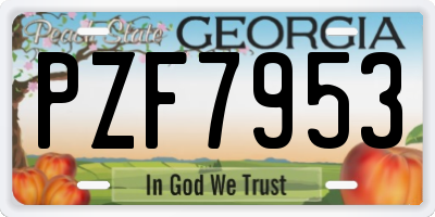 GA license plate PZF7953