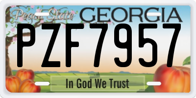 GA license plate PZF7957
