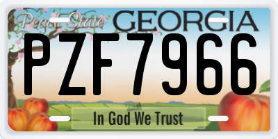 GA license plate PZF7966