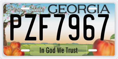 GA license plate PZF7967