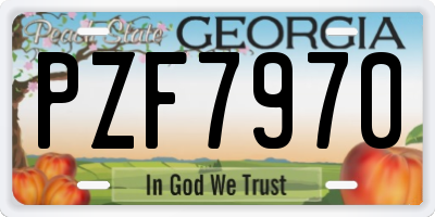 GA license plate PZF7970