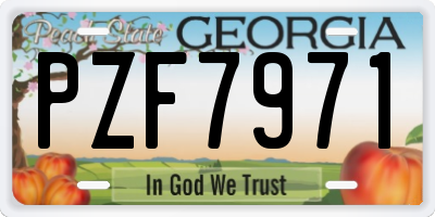 GA license plate PZF7971