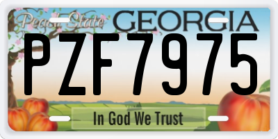 GA license plate PZF7975