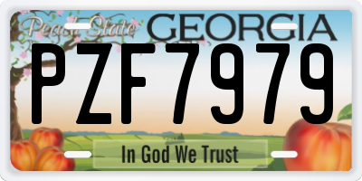 GA license plate PZF7979