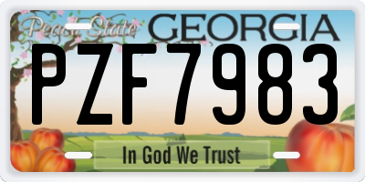 GA license plate PZF7983