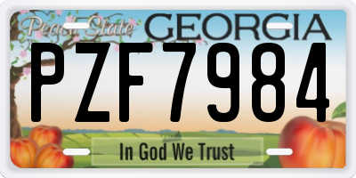 GA license plate PZF7984