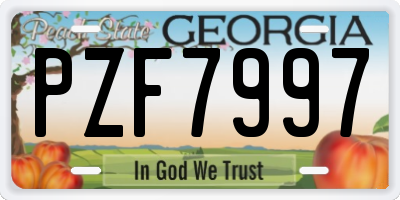 GA license plate PZF7997