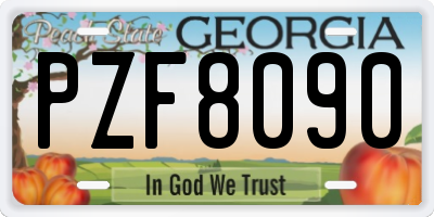 GA license plate PZF8090