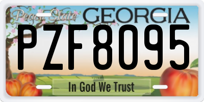 GA license plate PZF8095