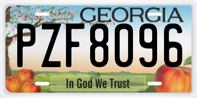 GA license plate PZF8096