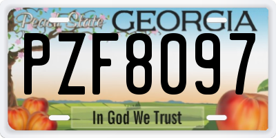 GA license plate PZF8097
