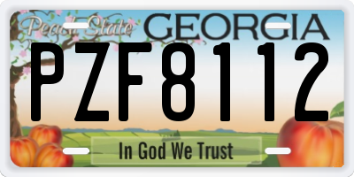 GA license plate PZF8112
