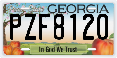 GA license plate PZF8120