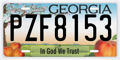 GA license plate PZF8153