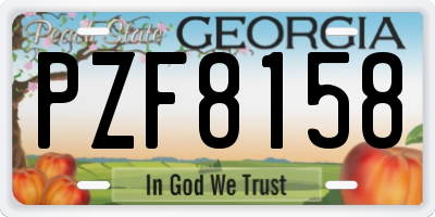 GA license plate PZF8158