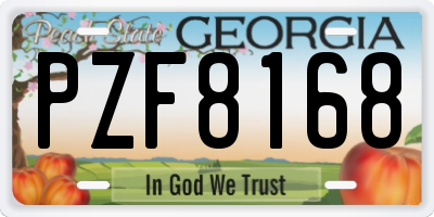 GA license plate PZF8168