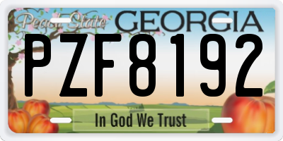 GA license plate PZF8192