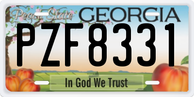 GA license plate PZF8331