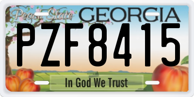 GA license plate PZF8415