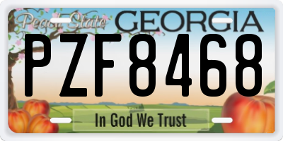 GA license plate PZF8468
