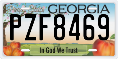 GA license plate PZF8469